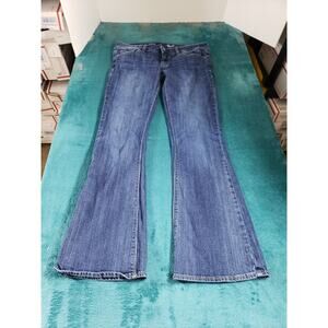 American Eagle Jeans Size 8 Womens Blue Ladies Pants Mid Rise Artist Flare